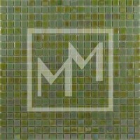 Mosaique vert irisé 15*15 mm